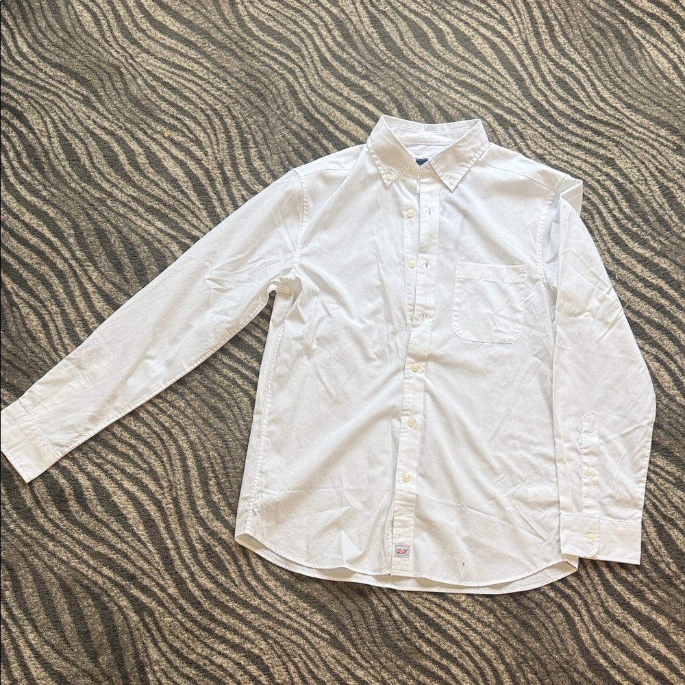 Vineyard Vines White Casual Button Down Shirt